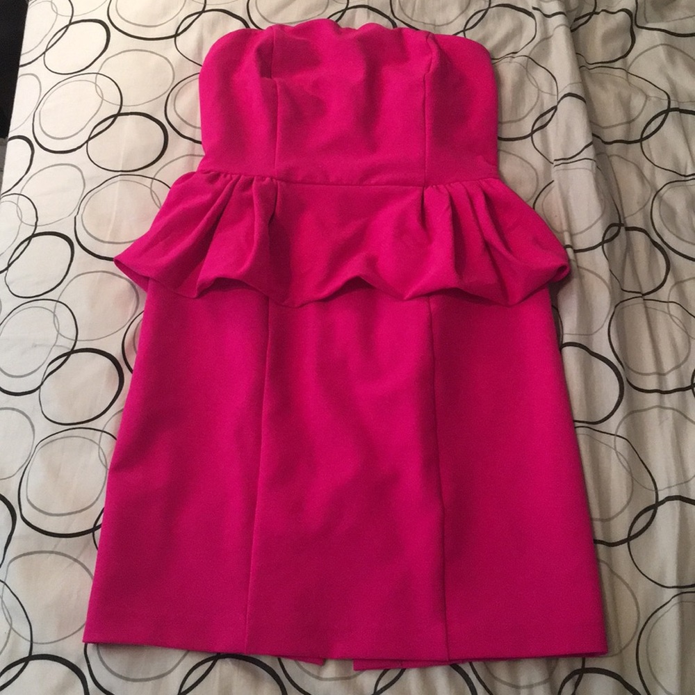 Express hot pink peplum dress